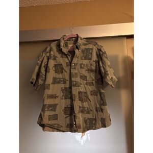 Vintage Woolrich Short Sleeve Fishing Shirt Mens Size L